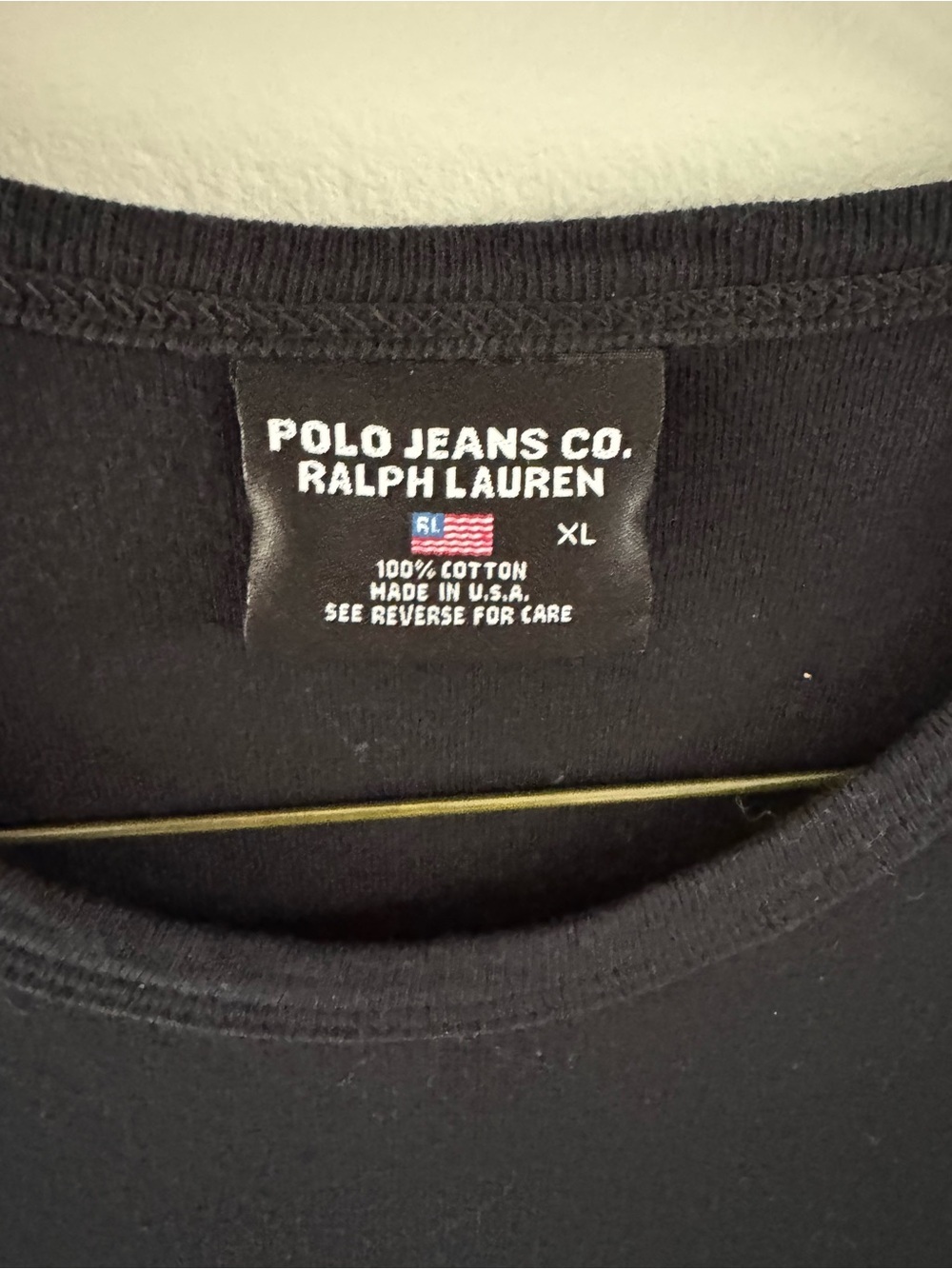 Polo Jeans Co Women’s Vintage Black Rhinestone Flag RL Ralph Lauren design black - Picture 2 of 7